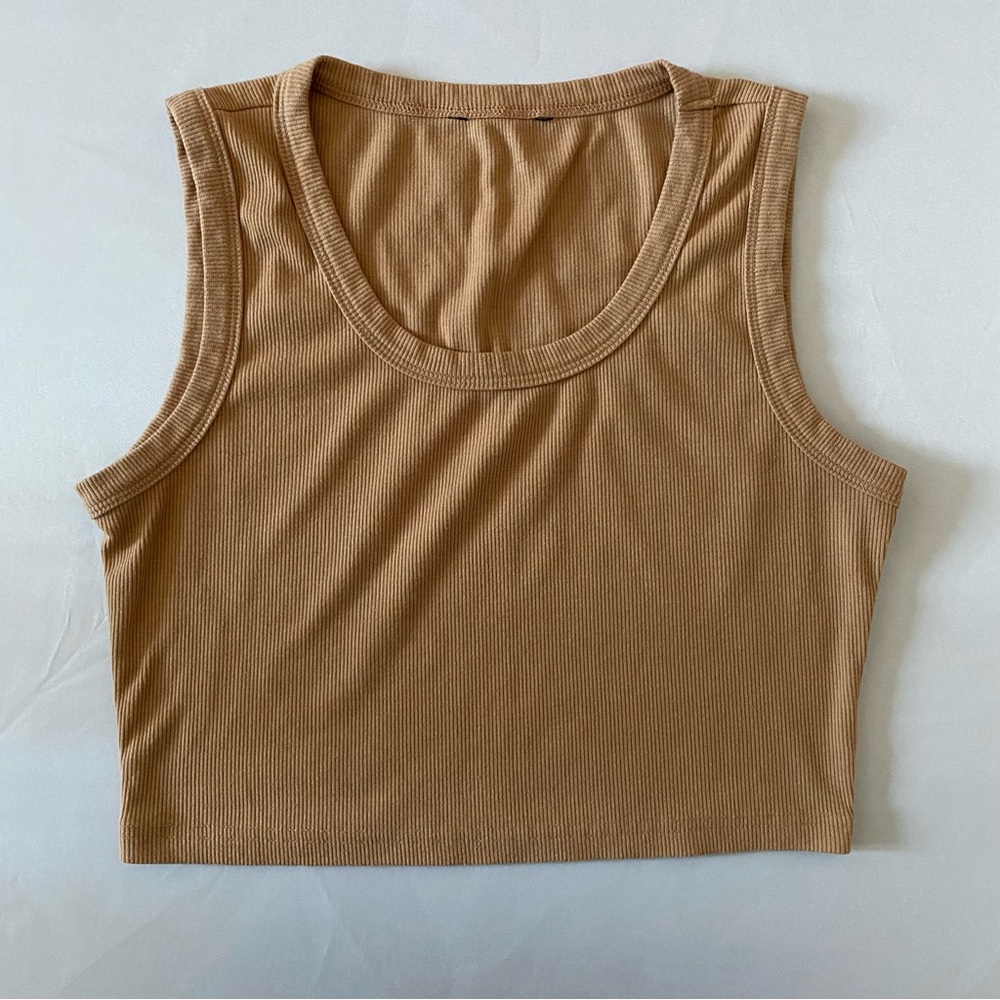 H&M Tan Cropped Tank Top Women's size Medium